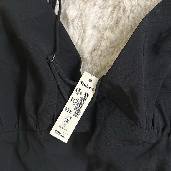 Madewell Layton Midi Slip Dress Black Size 00 - Picture 8 of 10